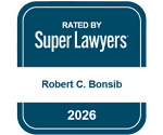RATED BY | Super Lawyers | Robert C. Bonsib | 2026